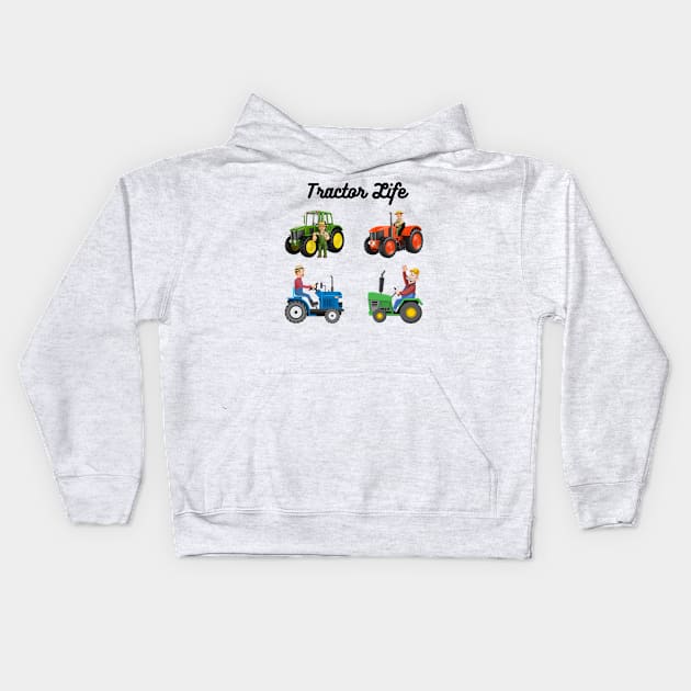 Tractor Life Kids Hoodie by D's Tee's